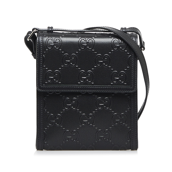 Gucci Handbags - GUCCI GG Embossed Perforated Messenger Bag